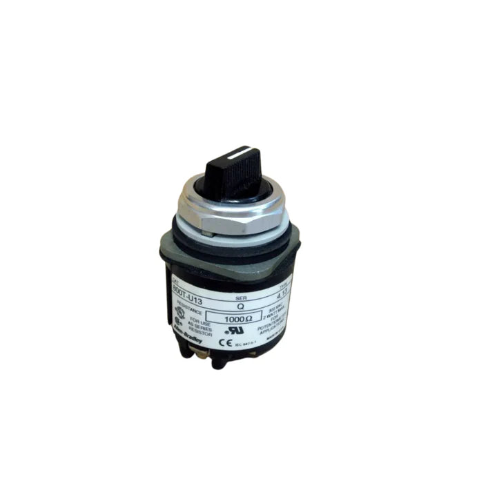 Allen-Bradley 800T-U13 3-position maintained selector switch, 30mm metal, no contact blocks, Type 4/13