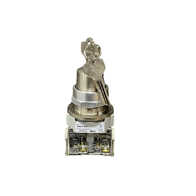Allen-Bradley 800T-H31 selector switch, 3-position maintained, 30 mm, NEMA 4/13, industrial heavy-duty