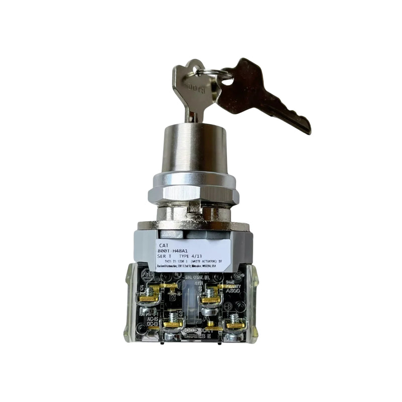 Allen-Bradley 800T-H48A 4-position maintained selector switch, black knob, no return, 30mm, no contacts