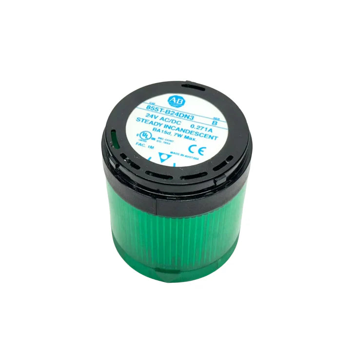 Allen-Bradley 855T-B24DN3 green steady stack light module, 24V AC/DC, incandescent, black housing