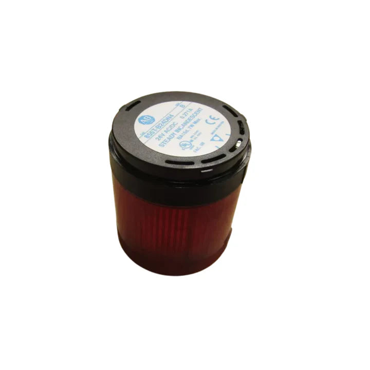 Allen-Bradley 855T-B24DN4 red steady incandescent light, 70mm, 24V AC/DC, IP65, black housing