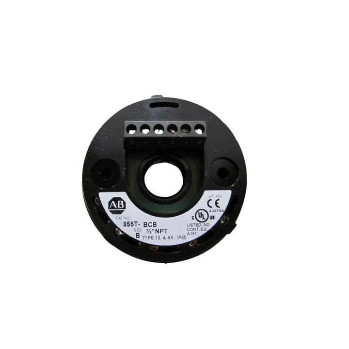 Allen-Bradley 855T-BCB tower light base, black, surface mount, terminal block, for 855T series