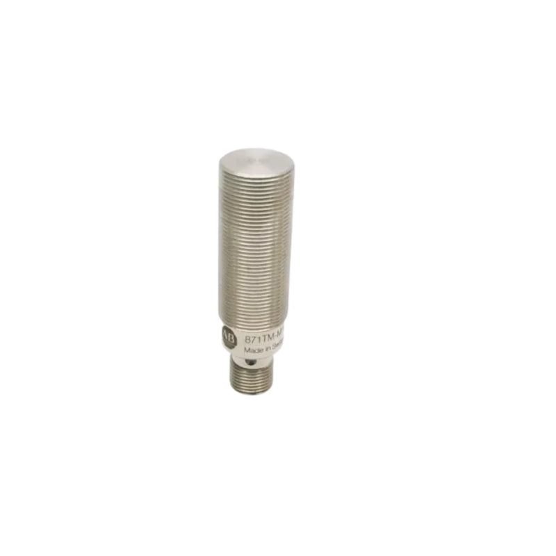 Allen-Bradley 871TM-M10NP18-D4 inductive sensor, M18, NPN NO, 10mm range, stainless steel, IP69K, micro QD