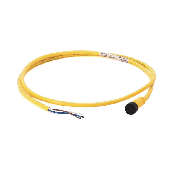 Allen-Bradley 889D-F4AC-2 4-pin straight female cordset, 2-meter PVC cable, M12 micro-style connector