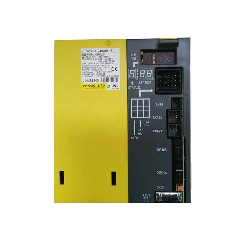FANUC A06B-6164-H343#H580 SPM-43i spindle amplifier for Alpha i CNC with high-performance and protective design.