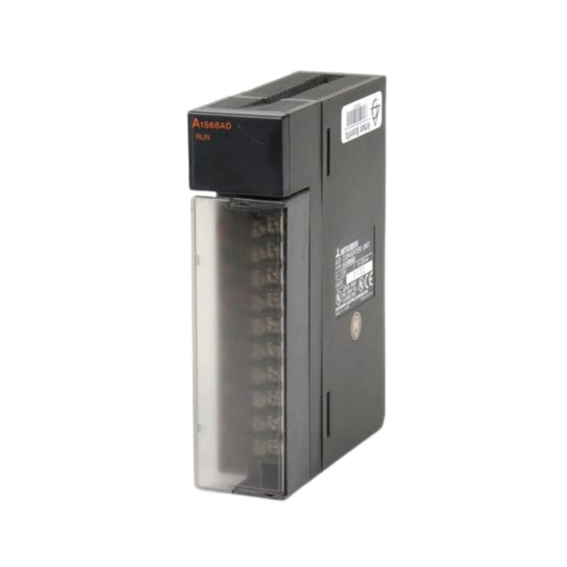 Mitsubishi A1S68AD module with 8 channels, 12-bit resolution, for voltage and current input, A1S Series PLCs.