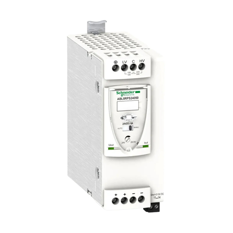 Schneider Electric ABL8RPS24050 Phaseo 50 W power supply, 24 VDC output, DIN rail mount