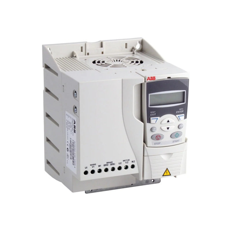 ABB ACS350-03E-15A6-4 industrial drive, 15 kW, 3-phase, 380-480V, with integrated EMC filter for energy-efficient motor control.