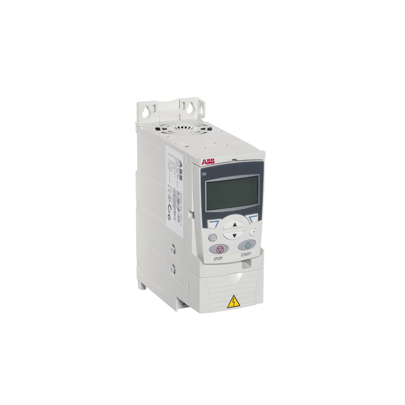 ABB ACS355-01E-06A7-2 AC drive, 1.5 kW, 230 V, with STO safety and compact IP20 design.