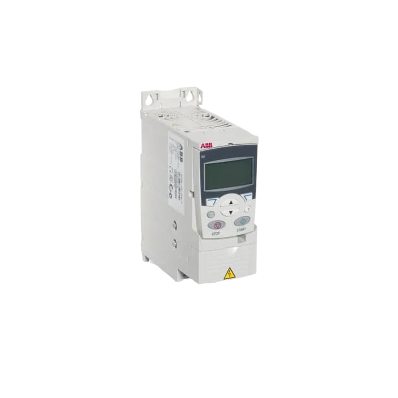 ABB ACS355-03E-02A4-2 AC drive, 0.37 kW, 230 V, IP20, for single-phase motor control.
