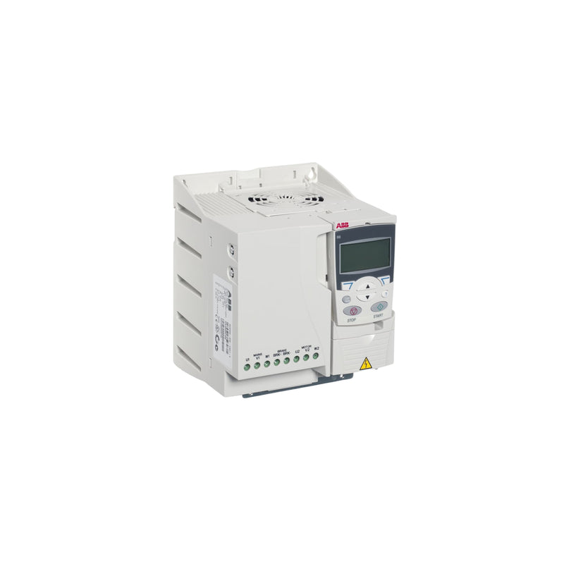 ABB ACS355-03E-15A6-4 AC drive, 7.5 kW, 400 V, with vector control and STO safety.