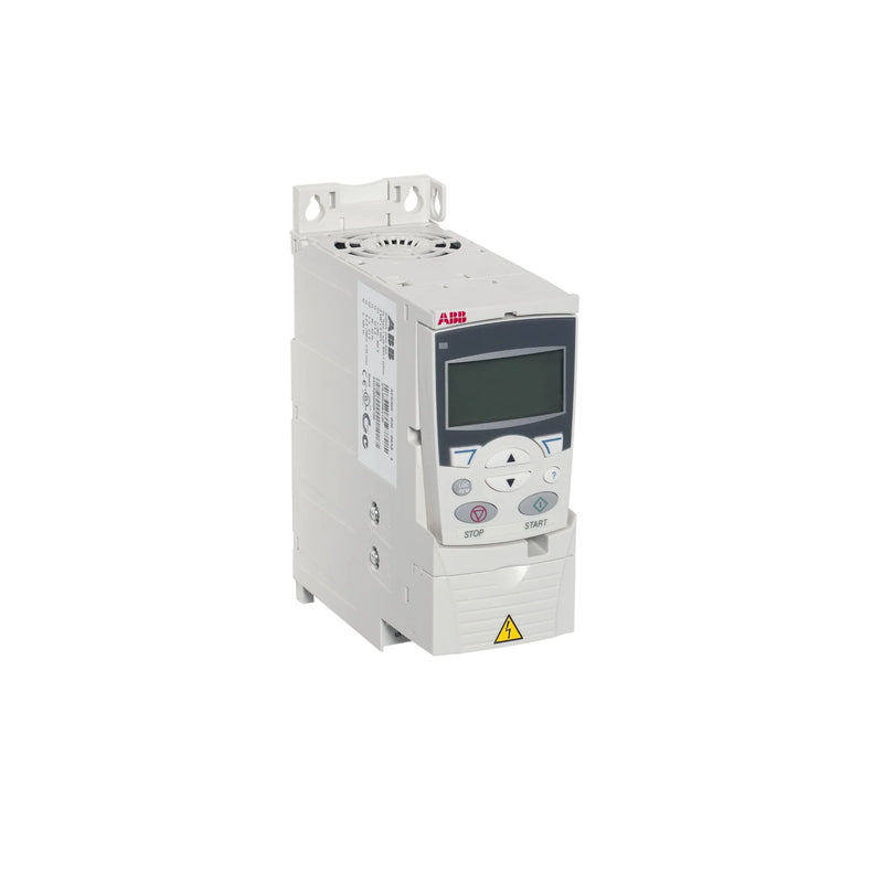 ABB ACS355-03U-04A7-2 AC drive, 0.75 kW, 1 HP, 3-phase, IP20, VFD with vector control, EMC filter, and brake chopper for motor-driven systems.