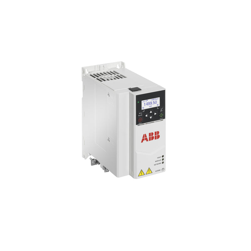 ABB ACS380-040S-12A6-4 AC drive, 5.5 kW, 12.6 A, IP20, 400 V, compact machinery VFD solution.