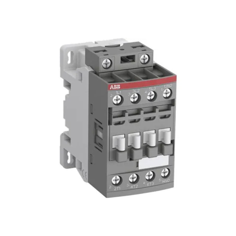 ABB AF12Z-30-10-21 contactor, 12 A, 3-pole with 100–250 V AC/DC coil.