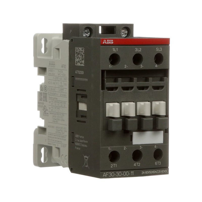 ABB AF30-30-00-11 | 3-Pole Contactor, 30A, 24V AC/DC Coil