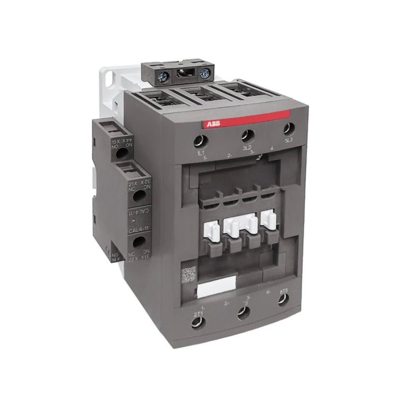 ABB AF80-30-00-11 contactor, 80 A, 3-pole, with 100–250 V AC/DC coil for motor control.
