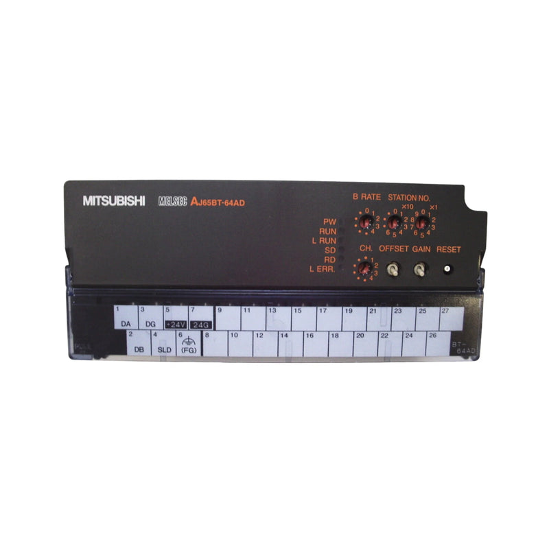 Mitsubishi AJ65BT-64AD module, 4CH analog, voltage/current, CC-Link, DIN mountable