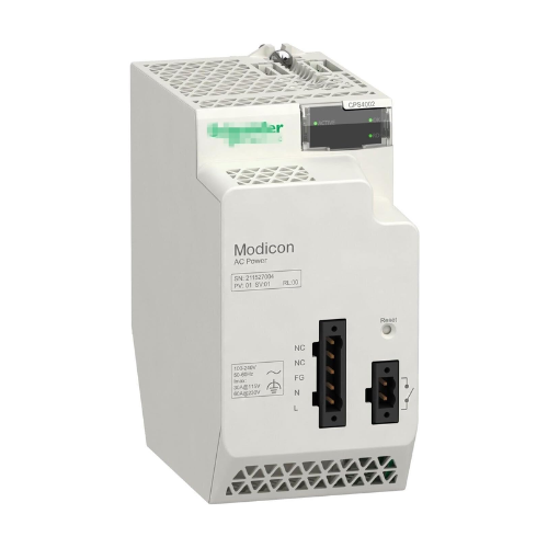 Schneider Electric BMXCPS4002 power supply, 24 V DC input, 10 A output, for Modicon M340, DIN rail mount