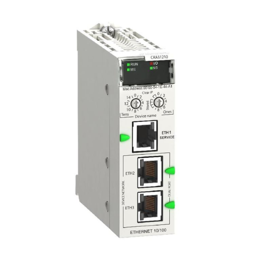 Schneider Electric BMXCRA31210 remote I/O head, 2 Ethernet ports, 24 V DC, Modicon M340