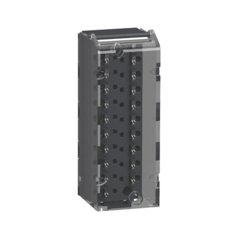 Schneider Electric BMXFTB2020 terminal block, 20-channel screw clamp connector for Modicon X80 I/O modules. DIN rail mount for automation systems.