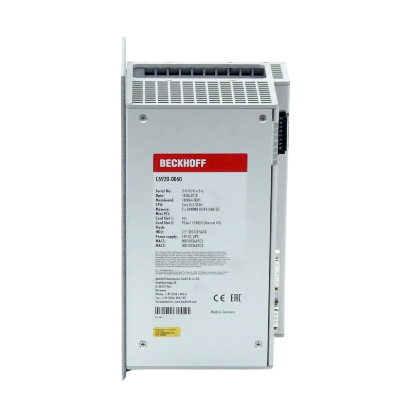Beckhoff C6920-0060 compact control cabinet industrial PC