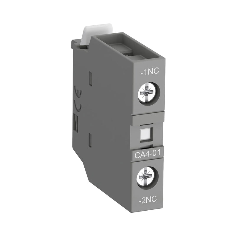 ABB CA4-01 auxiliary contact block, 1 NC, front-mounted for AF contactors.