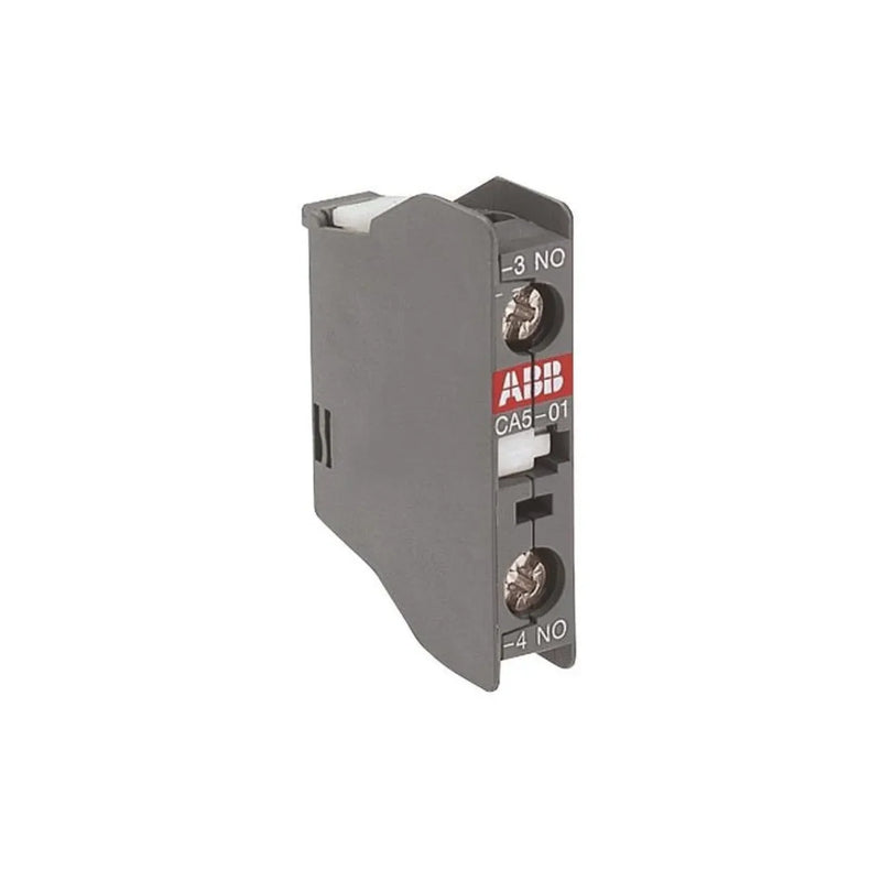ABB CA5-01 auxiliary contact block, 1 NC, snap-on mount for AF/B contactors.