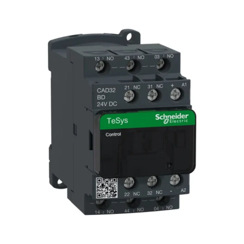 Schneider Electric CAD32BD adjustable time relay 0.1 s–30 h, single SPDT output