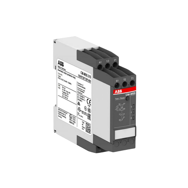 ABB CM-MSS.31S phase monitoring relay, 3-phase, 200–500 V AC for motor protection.