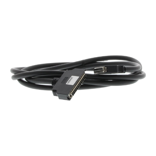Omron CS1W-CN223 2-meter peripheral programming cable for CS/CJ Series PLCs, ideal for programming and monitoring via CX-Programmer.