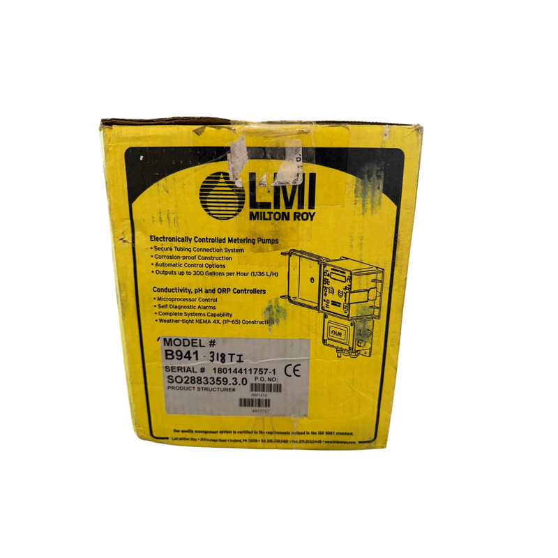 LMI Milton Roy B941-318TI electronic industrial chemical metering pump