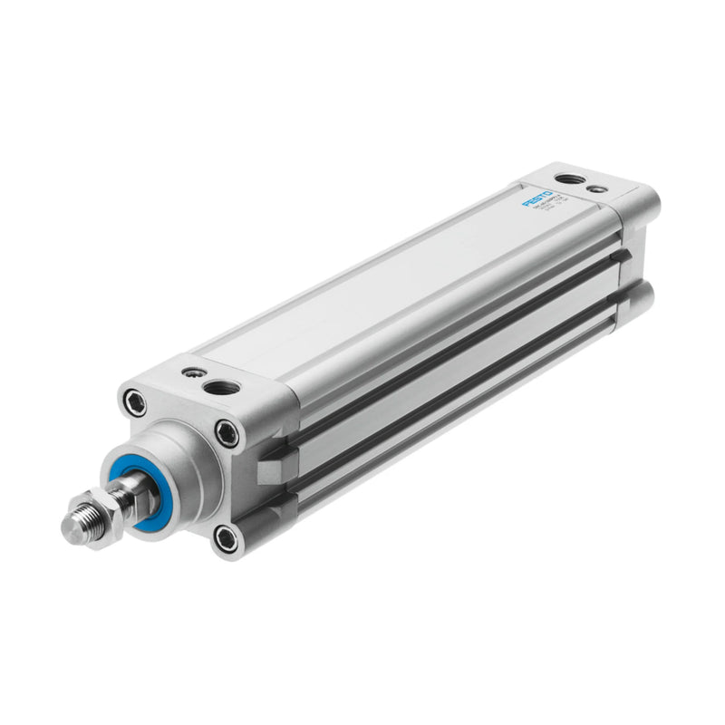 Festo DNC-32-100-PPV-A ISO cylinder, 32 mm bore, 100 mm stroke, double-acting. Part no. 163309, GTIN 4052568133597.