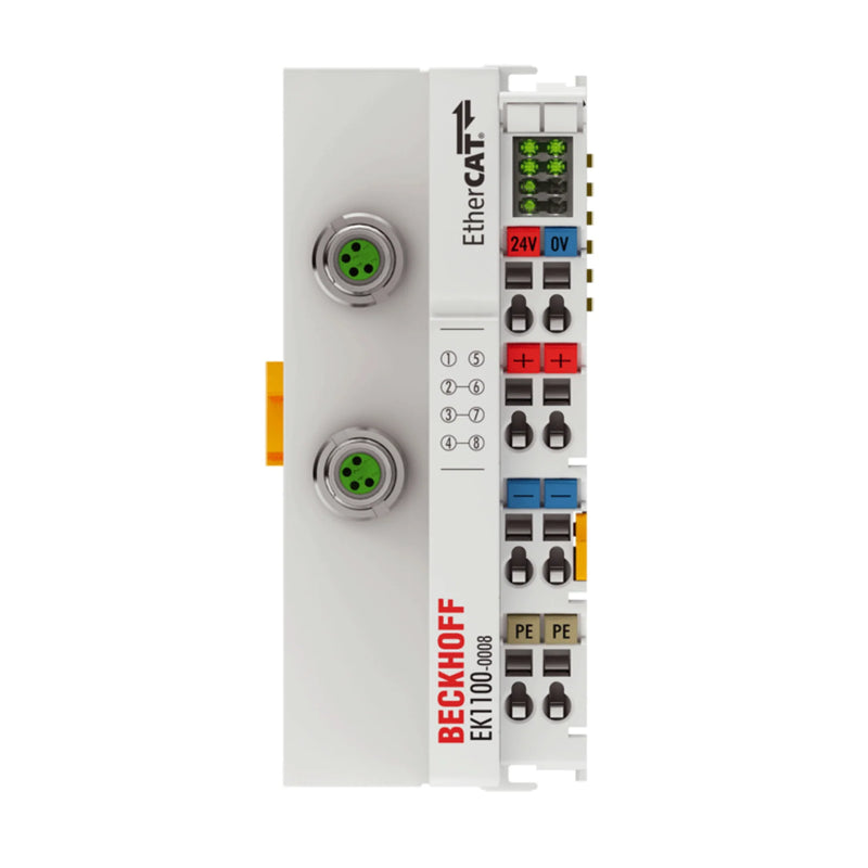 Beckhoff EK1100-0008 EtherCAT coupler, enhanced version, DIN-rail mount