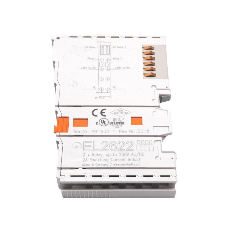 Beckhoff EL2622 relay output terminal, 2-channel, 230 V AC, 30 V DC, EtherCAT I/O