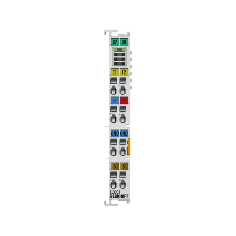Beckhoff EL3002 2-channel digital input terminal, 24 V DC, for reliable signal detection in automation systems.