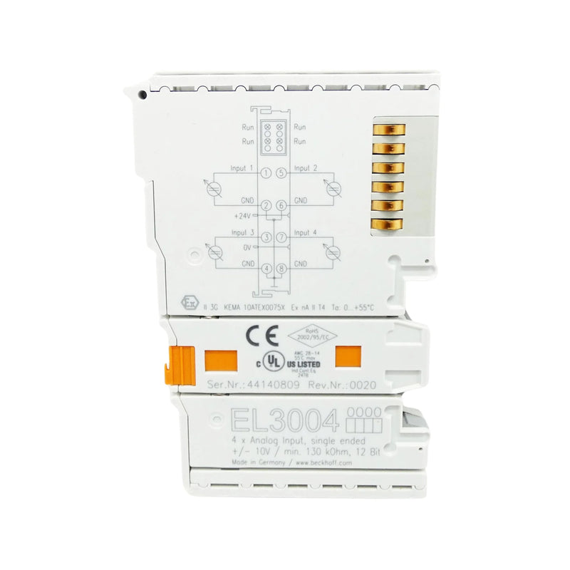 Bechkoff EL3004 analog input terminal, 4-channel, ±10 V, 12-bit, EtherCAT