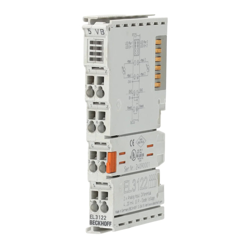 Beckhoff EL3122 analog input terminal, 2-channel, 0–20 mA / 4–20 mA, 16-bit