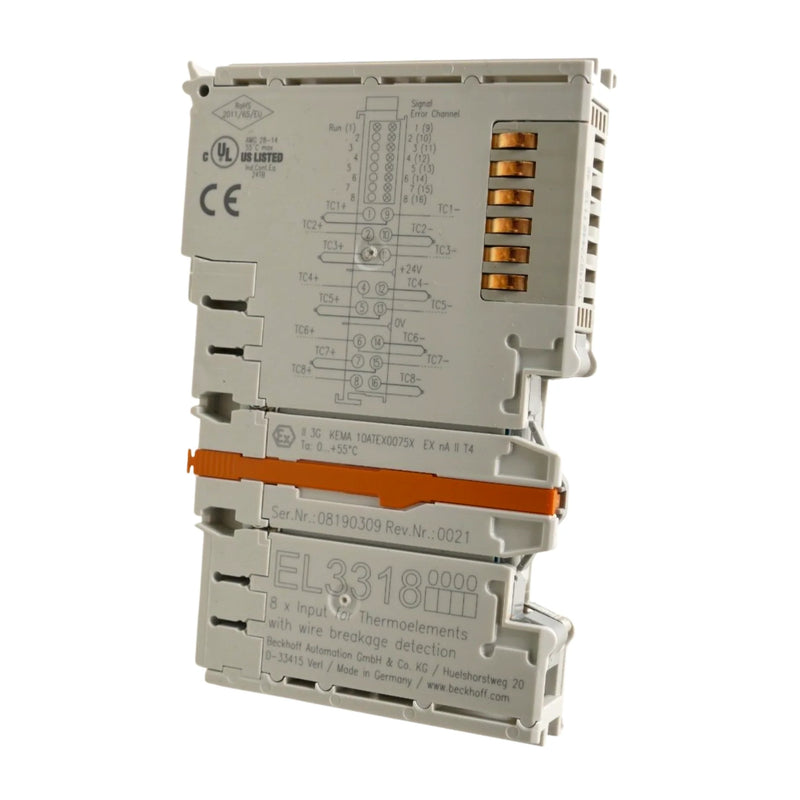 Beckhoff EL3318 EtherCAT terminal, 8-channel thermocouple input, temperature measurement