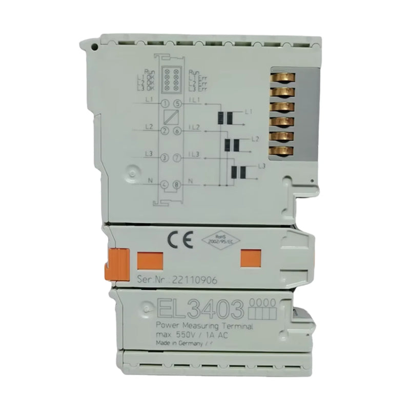 Beckhoff EL3403 3-phase power monitoring terminal, 230/400 V, 1 A, EtherCAT