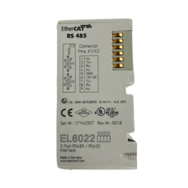 Beckhoff EL6022 EtherCAT terminal, 2-channel RS232 serial interface