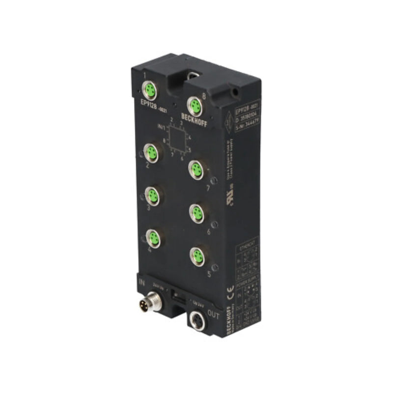 Beckhoff EP9128-0021 EtherCAT Box, 8x M8 connectors, 24 V DC power distributor, IP67