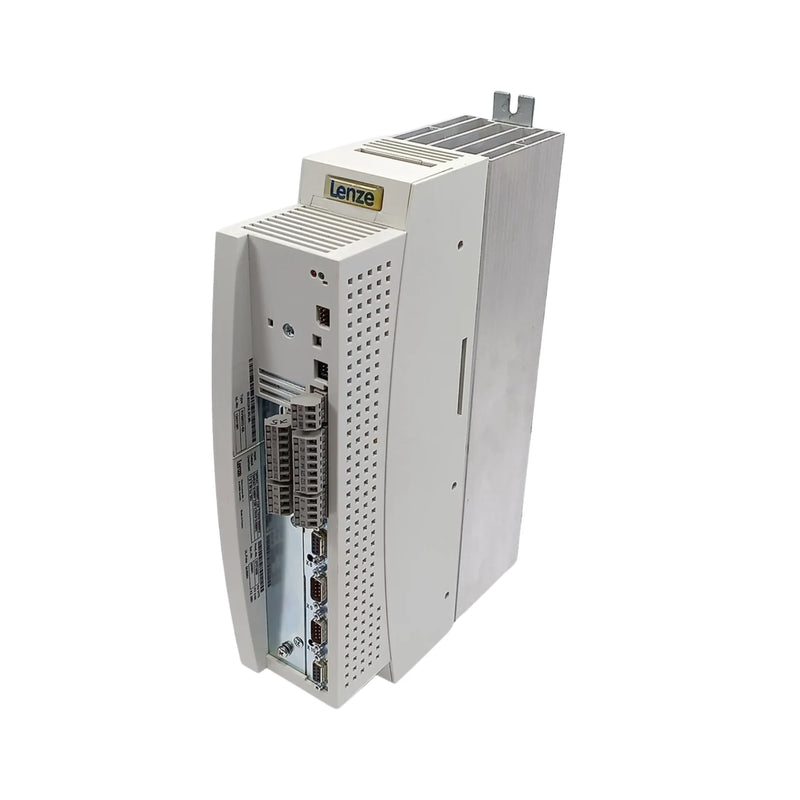 Lenze EVS9322-EK 4 kW servo inverter with resolver input, modular fieldbus options, and IP20 housing