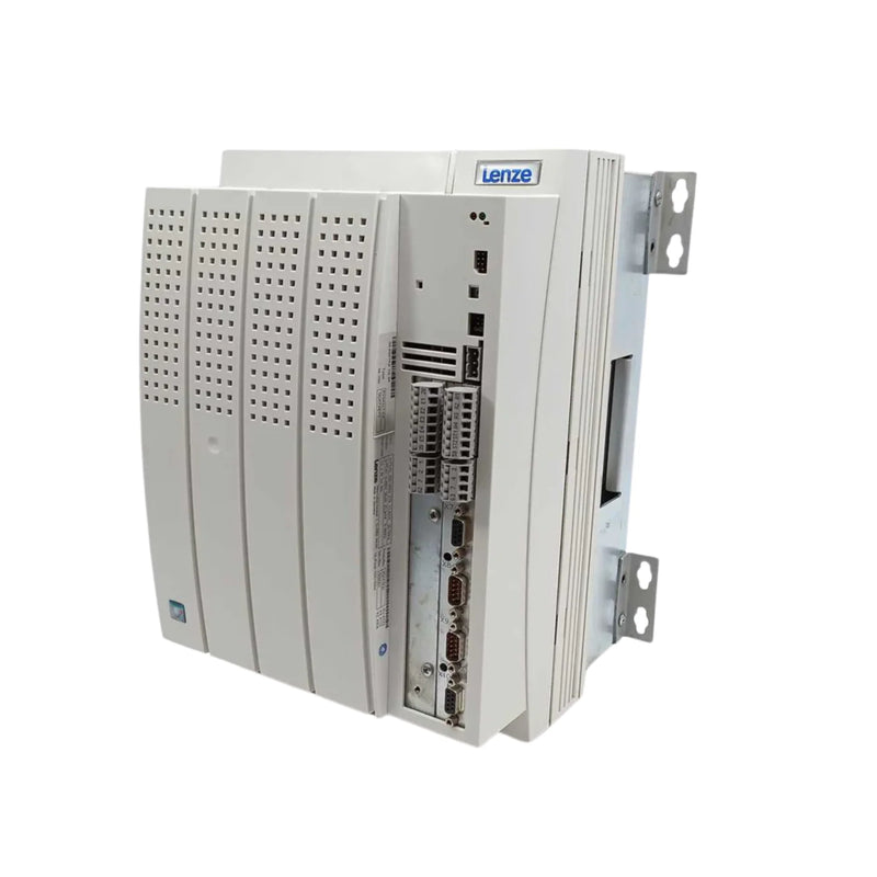 Lenze EVS9327-EK 30 kW servo inverter with resolver input, modular fieldbus options, and IP20 housing