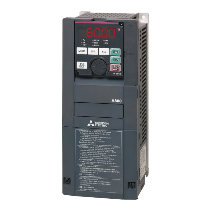 Mitsubishi FR-A820-0.75K-1 inverter, 0.75 kW, 380–480 V, series with integrated brake transistor