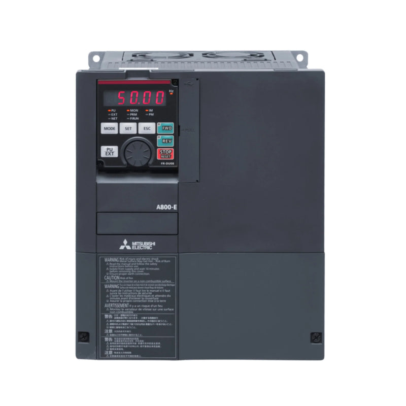 Mitsubishi FR-A840-00250-2-60 VFD, 60 HP, 460V, 3-phase, A840 series with vector control