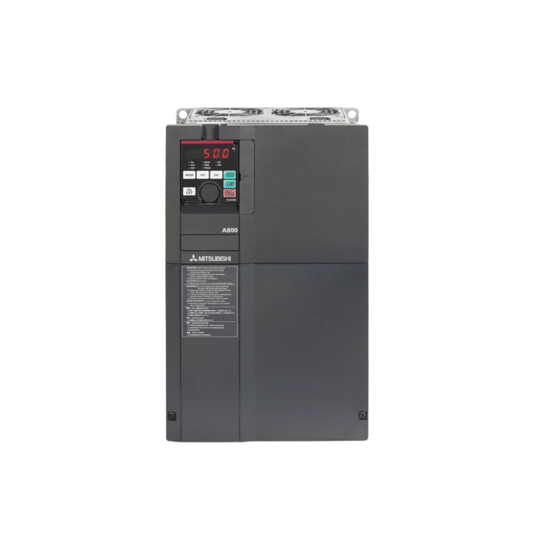 Mitsubishi 75 HP VFD, FR-A840-00620-2-60 drives 3-phase 200–240V AC. Vector control and communication features included.