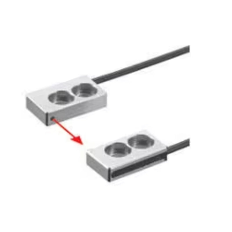 Keyence FU-57TZ M6 threaded fiber optic sensor head for precise micro-object detection in compact industrial automation environments.