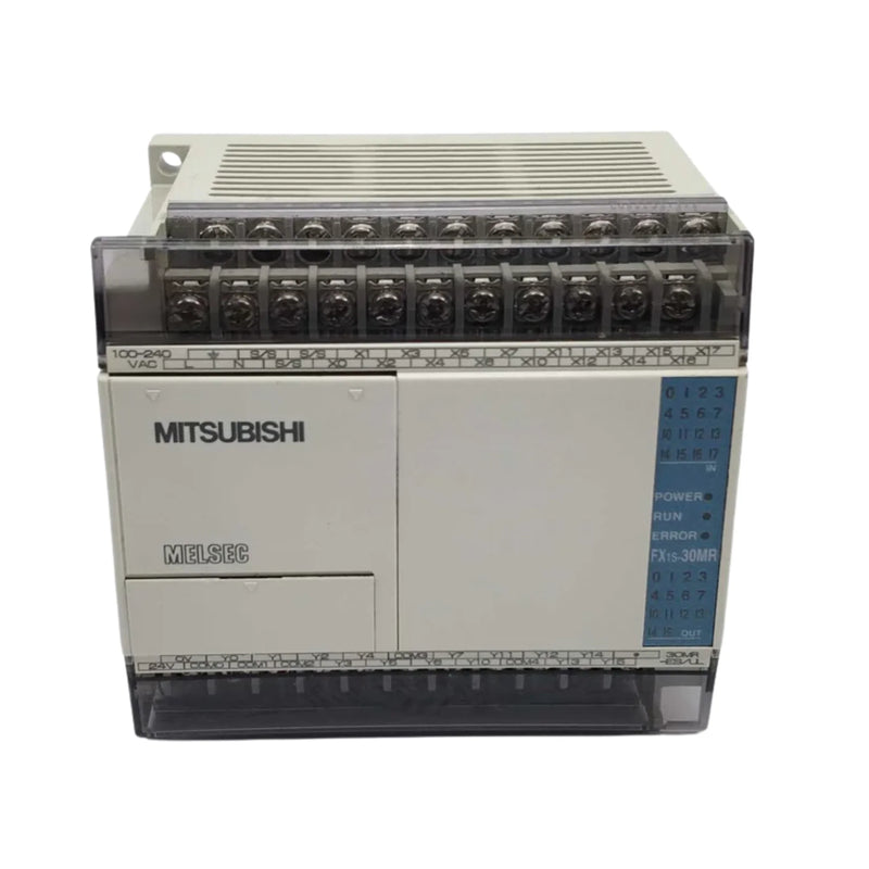 Mitsubishi FX1S-30MR-ES/UL PLC with 30 I/O and relay outputs, ideal for automation