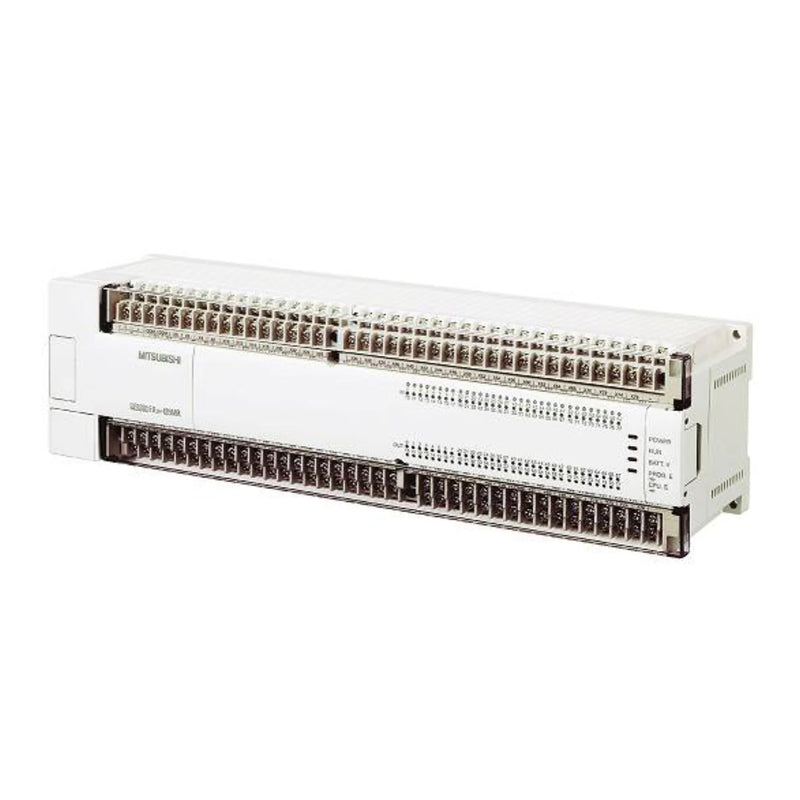 Mitsubishi FX2N‑128MT PLC with 128 I/O, 24V DC, sink transistor outputs, FX2N series automation control