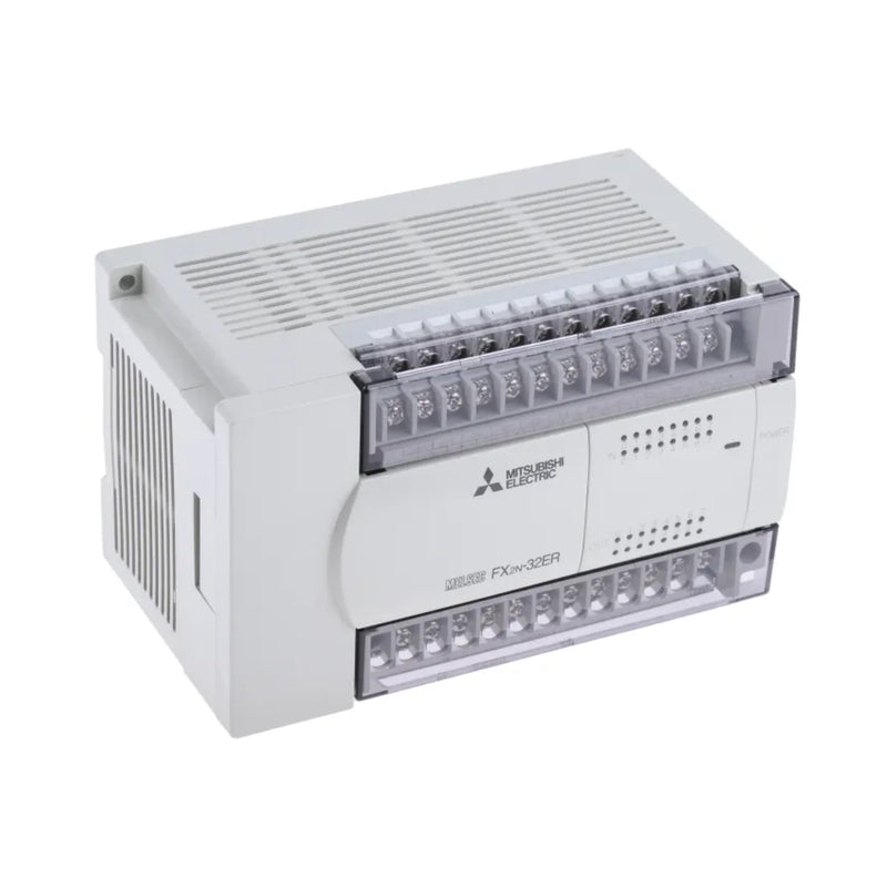 FX2N-32ER I/O module enhances FX series PLCs with 16 inputs and outputs for versatile industrial applications.